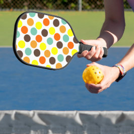 Oranje, gele, bruine, blauwe Stippen Pickleball Paddle