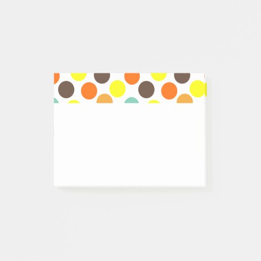 Oranje, gele, bruine, blauwe Stippen Post-it® Notes (Voorkant)