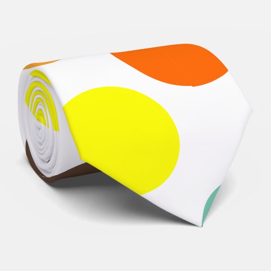 Oranje, gele, bruine, blauwe Stippen Stropdas (Opgerold)