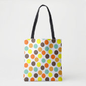 Oranje, gele, bruine, blauwe Stippen Tote Bag (Voorkant)