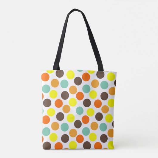Oranje, gele, bruine, blauwe Stippen Tote Bag (Achterkant)