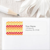 Oranje gele Chevron Geometrische Design Kleur Etiket (Insitu)