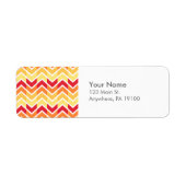 Oranje gele Chevron Geometrische Design Kleur Etiket (Voorkant)