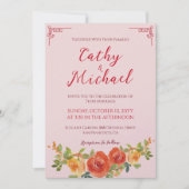 Oranje gele Chinese lente Chinese bruiloft Kaart (Voorkant)