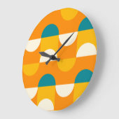 Oranje gele, donkere, Blauwgroen blauwgroene retro Grote Klok (Hoek)