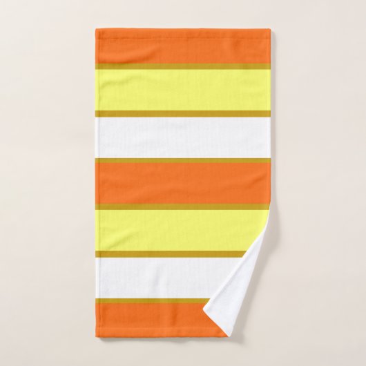 Oranje, gele en witte strepen bad handdoek (Handdoek)