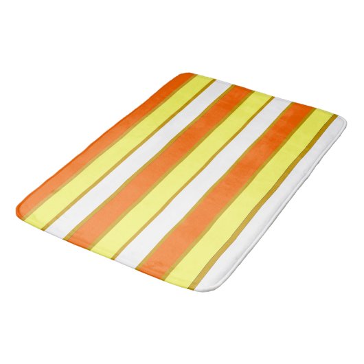 Oranje, gele en witte strepen badmat (Gekanteld)