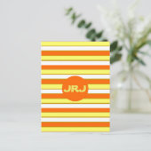 Oranje, gele en witte strepen briefkaart (Staand voorkant)