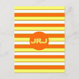 Oranje, gele en witte strepen briefkaart