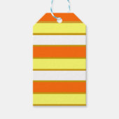 Oranje, Gele en Witte Strepen Cadeaulabel (Voorkant)