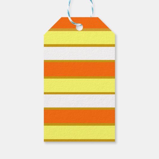 Oranje, Gele en Witte Strepen Cadeaulabel (Achterkant)