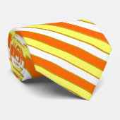 Oranje, gele en witte strepen stropdas (Opgerold)