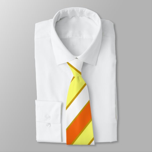 Oranje, gele en witte strepen stropdas (Gebonden)