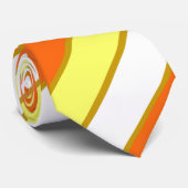 Oranje, gele en witte strepen stropdas (Opgerold)