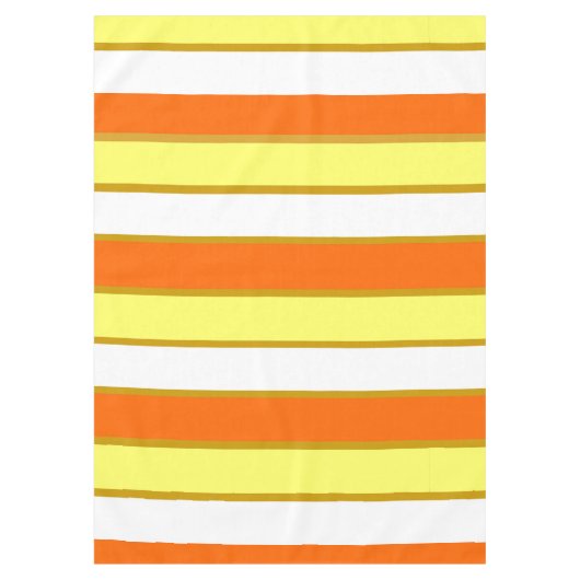 Oranje, gele en witte strepen tafelkleed (Voorkant)