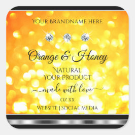 Oranje gele gele etiketten met diamanten