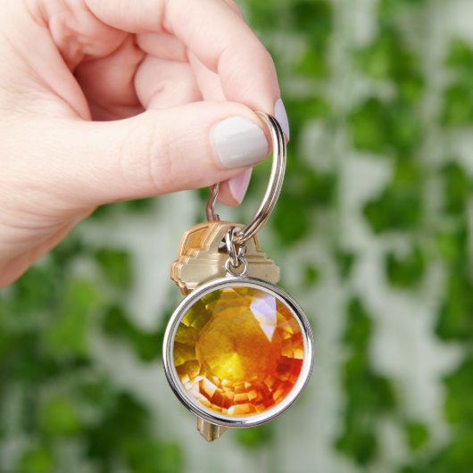 Oranje Gele Gemstone Sleutelhanger (Hand)