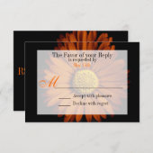 Oranje Gele Gerber Daisy Flower Wedding RSVP (Voorkant / Achterkant)