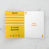 Oranje gele geweldige dochterfotoverjaardag kaart (Binnen)