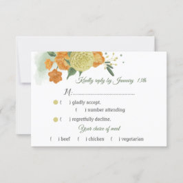 oranje gele groene bladeren kiezen RSVP kaartje