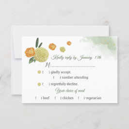 oranje gele groene bladeren kiezen RSVP kaartje