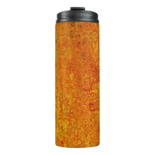 Oranje gele grunge achtergrond abstract, kunst, ba thermosbeker