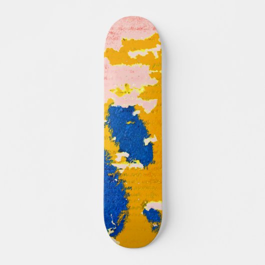 Oranje gele hemel Blauw lichtroze pellerverf Persoonlijk Skateboard (Voorkant)