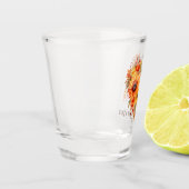 Oranje & Gele Herfst Botanische Hart Shot Glas (Links)