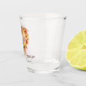 Oranje & Gele Herfst Botanische Hart Shot Glas (Rechts)