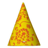 Oranje Gele Herfst Damask Halloween Party Pet Feesthoedjes (Rechts)