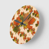 Oranje & Gele Herfstbladeren Ronde Klok (Hoek)