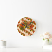 Oranje & Gele Herfstbladeren Ronde Klok (Huis)