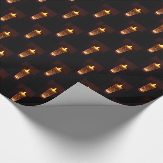 Oranje Gele kaarsen Kandlelight Diwali Kerstmis Cadeaupapier (Hoek)