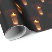 Oranje Gele kaarsen Kandlelight Diwali Kerstmis Cadeaupapier (Rol Hoek)