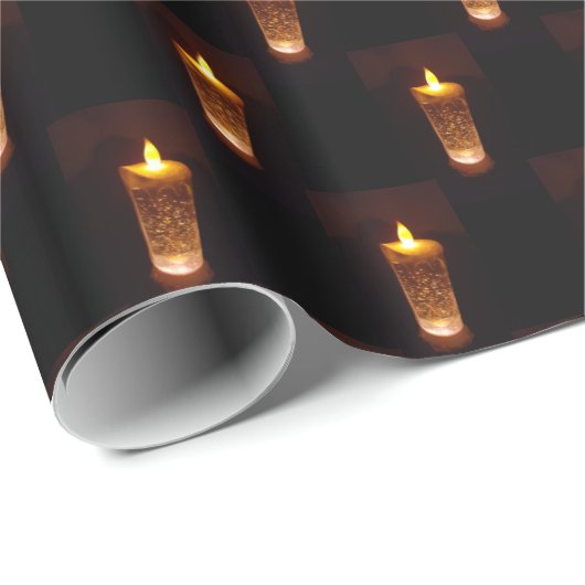 Oranje Gele kaarsen Kandlelight Diwali Kerstmis Cadeaupapier (Rol Hoek)