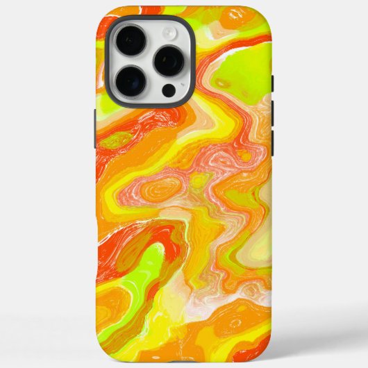 Oranje Gele Kleurrijke Topografie Abstract Marmer Case-Mate iPhone Case (Achterkant)