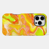 Oranje Gele Kleurrijke Topografie Abstract Marmer iPhone Hoesje (Achterkant horizontaal)