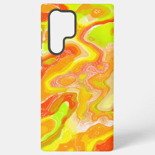 Oranje Gele Kleurrijke Topografie Abstract Marmer Samsung Galaxy Hoesje