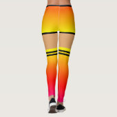 Oranje gele korven over de kniestrips leggings (Achterkant)