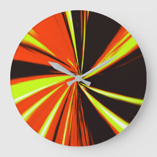 Oranje/gele lichtverf ontwerpklok grote klok