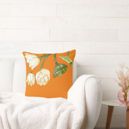 Oranje gele Lotus Flowers Seedpod Eenvoudig Kussen
