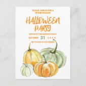 Oranje gele mijnpompoen Halloween party Uitnodiging Briefkaart (Voorkant)