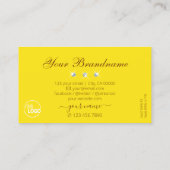 Oranje Gele Mousserende Ruiten met Logo Visitekaartje (Achterkant)