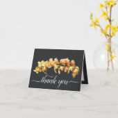 Oranje gele orchideeën grijze achtergrond Dank u Kaart (Gele Bloem)