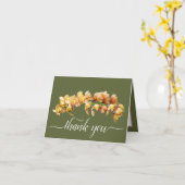 Oranje gele orchideeën groene achtergrond Dank u Kaart (Gele Bloem)