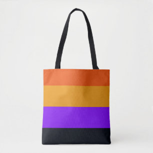 Oranje, gele, Paarse en zwarte strepen Tote Bag
