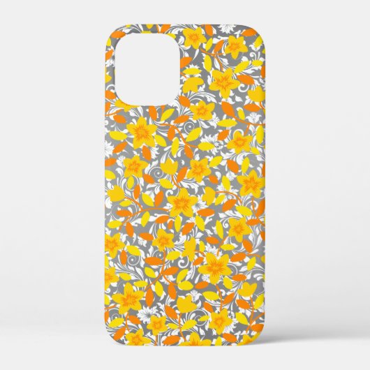 Oranje gele patronen van bloemen Case-Mate iPhone case (Achterkant)