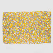 Oranje gele patronen van bloemen golfhanddoek (Horizontaal)