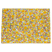 Oranje gele patronen van bloemen large cadeautasje (Voorkant)