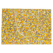 Oranje gele patronen van bloemen large cadeautasje (Achterkant)